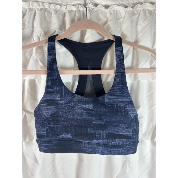 Lululemon Train Times Bra Illuminate Multi Blue/ Black size 4 Mesh women - Picture 2 of 7